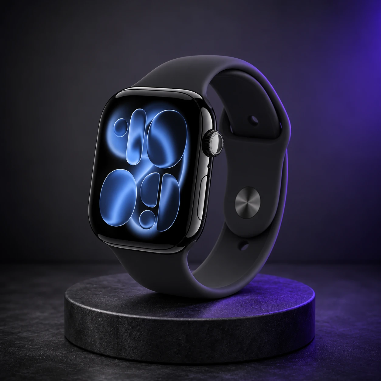 Apple Watch Series 11 46mm Jet Black Aluminium Case GPS Sport Band