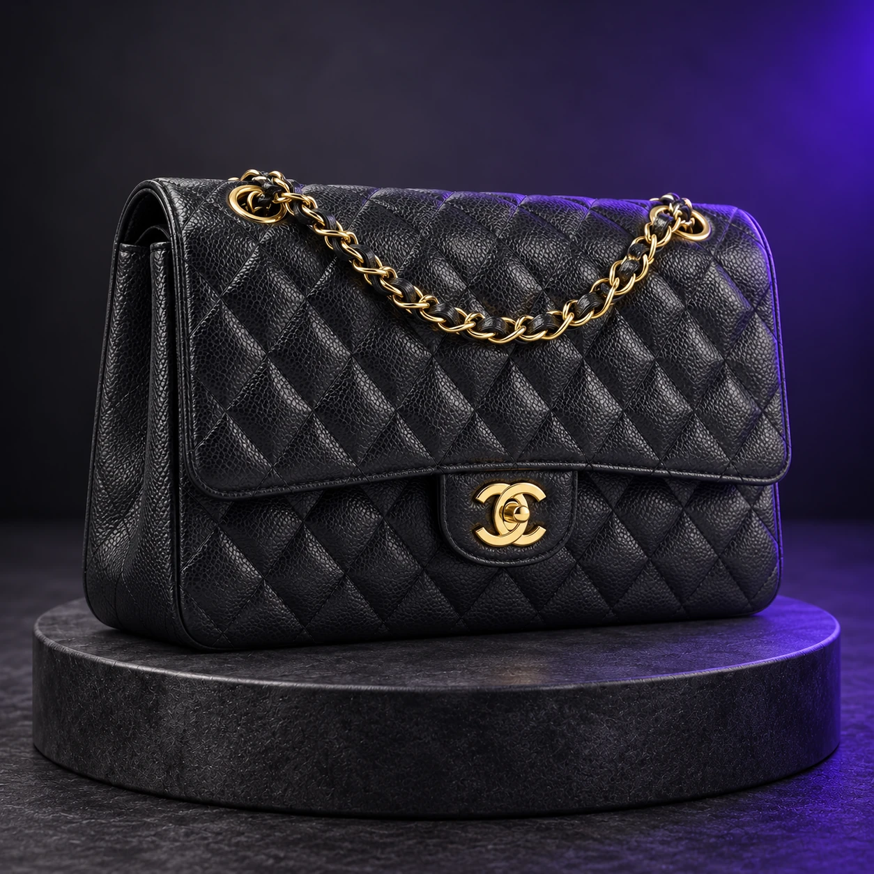 Chanel Classic Flap Bag (Black Caviar)